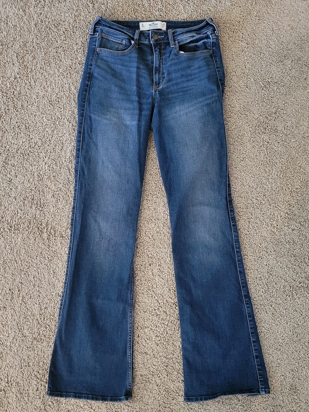 Hollister Women's Boot Cut Jeans in Dark Blue Wash